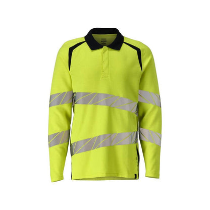 Poloshirt, langærmet poloshirt Multisafe, hi-vis gul/sort-blå