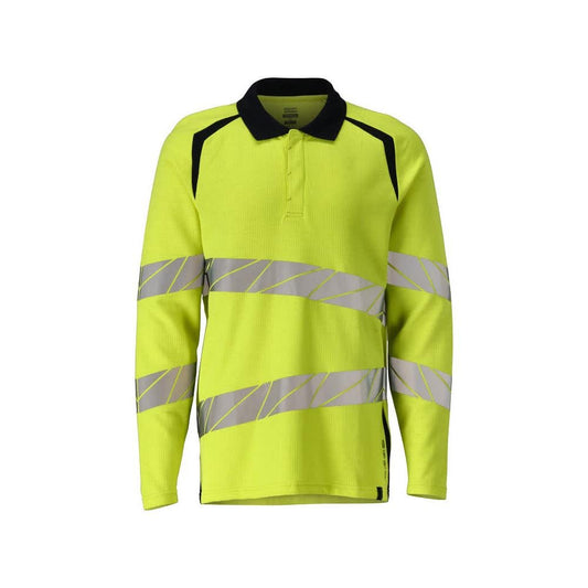 Poloshirt, langærmet poloshirt Multisafe, hi-vis gul/sort-blå
