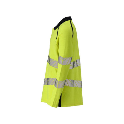 Poloshirt, langærmet poloshirt Multisafe, hi-vis gul/sort-blå