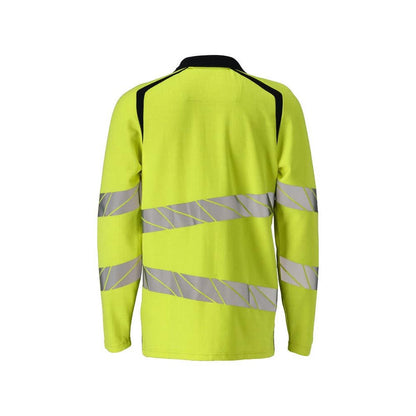 Poloshirt, langærmet poloshirt Multisafe, hi-vis gul/sort-blå