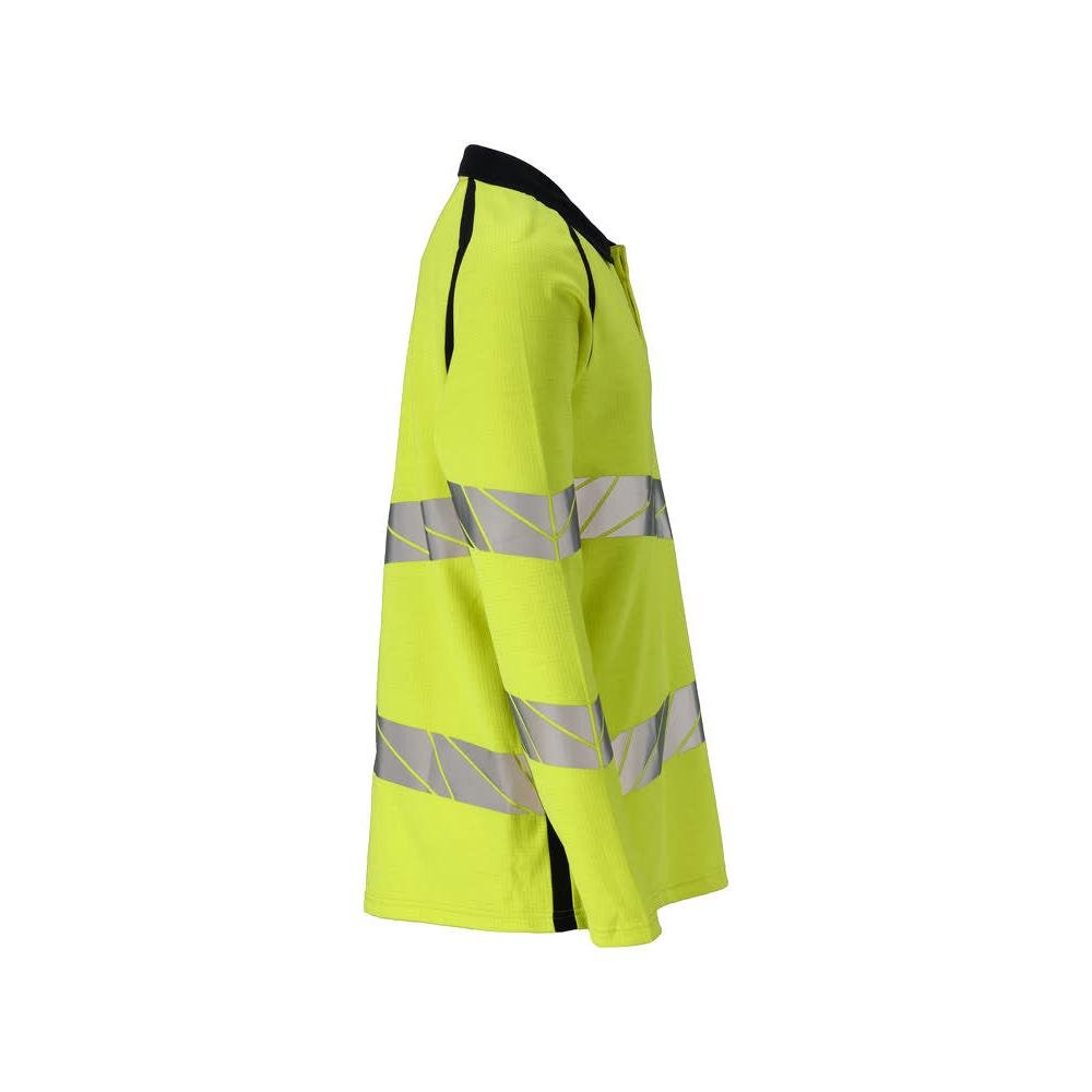 Poloshirt, langærmet poloshirt Multisafe, hi-vis gul/sort-blå