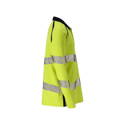 Poloshirt, langærmet poloshirt Multisafe, hi-vis gul/sort-blå