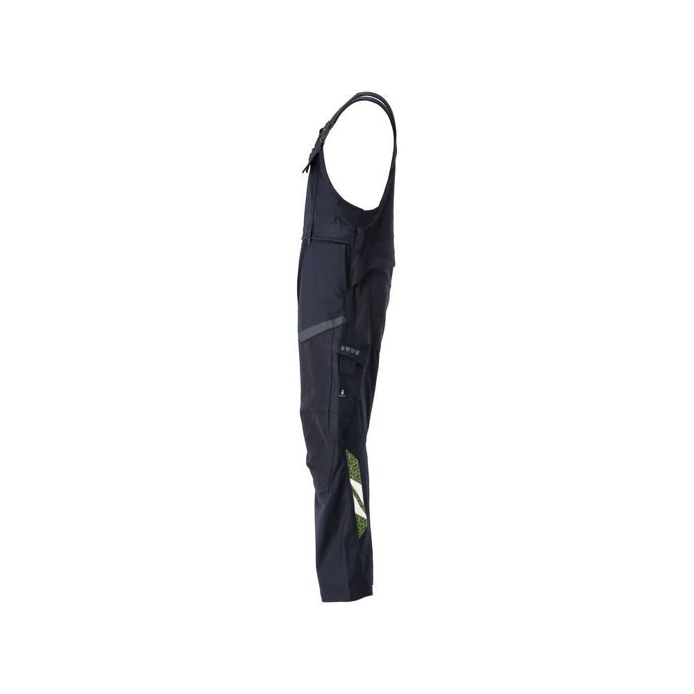 Dungaree, knælommer, strækindsatser Multisafe dungarees, sort blå/hi-vis gul