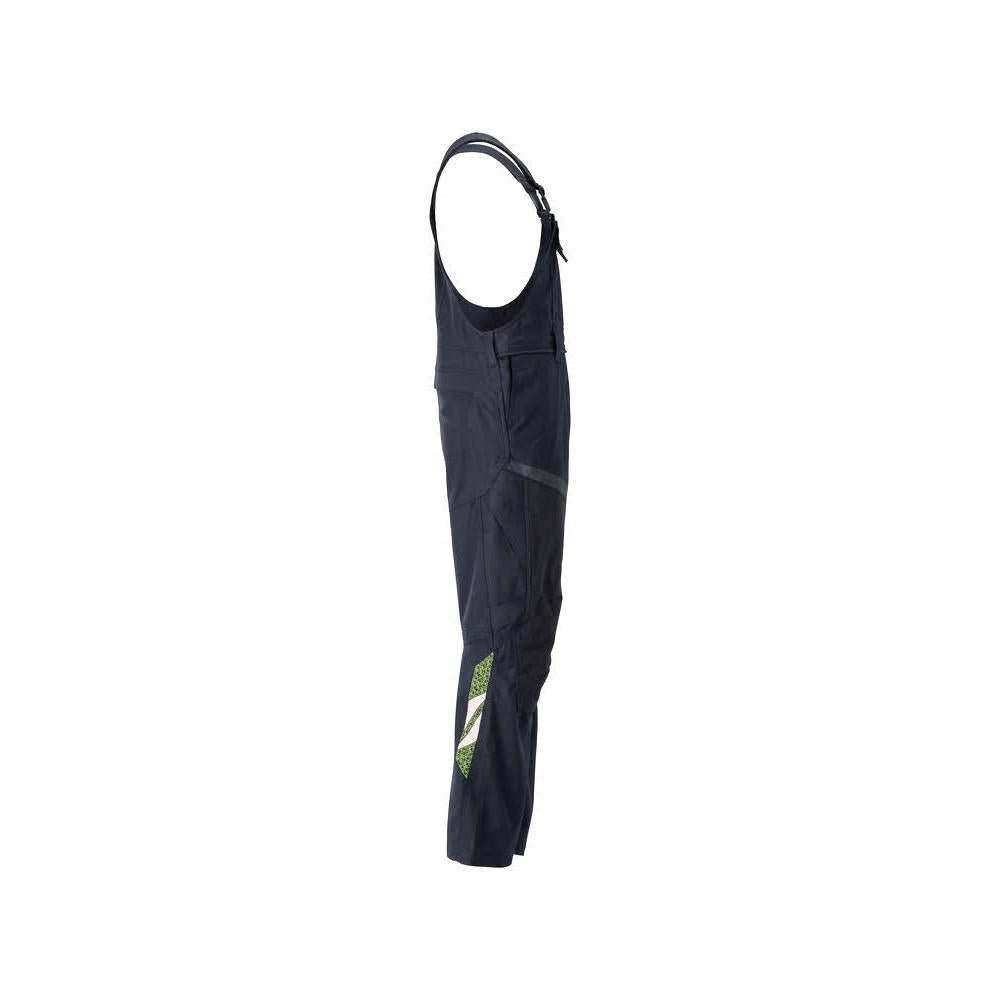 Dungaree, knælommer, strækindsatser Multisafe dungarees, sort blå/hi-vis gul