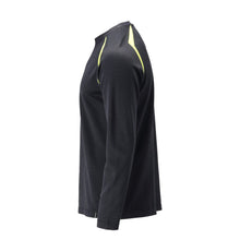 T-shirt, langærmet, moderne pasform T-shirt Multisafe, sort blå/hi-vis gul