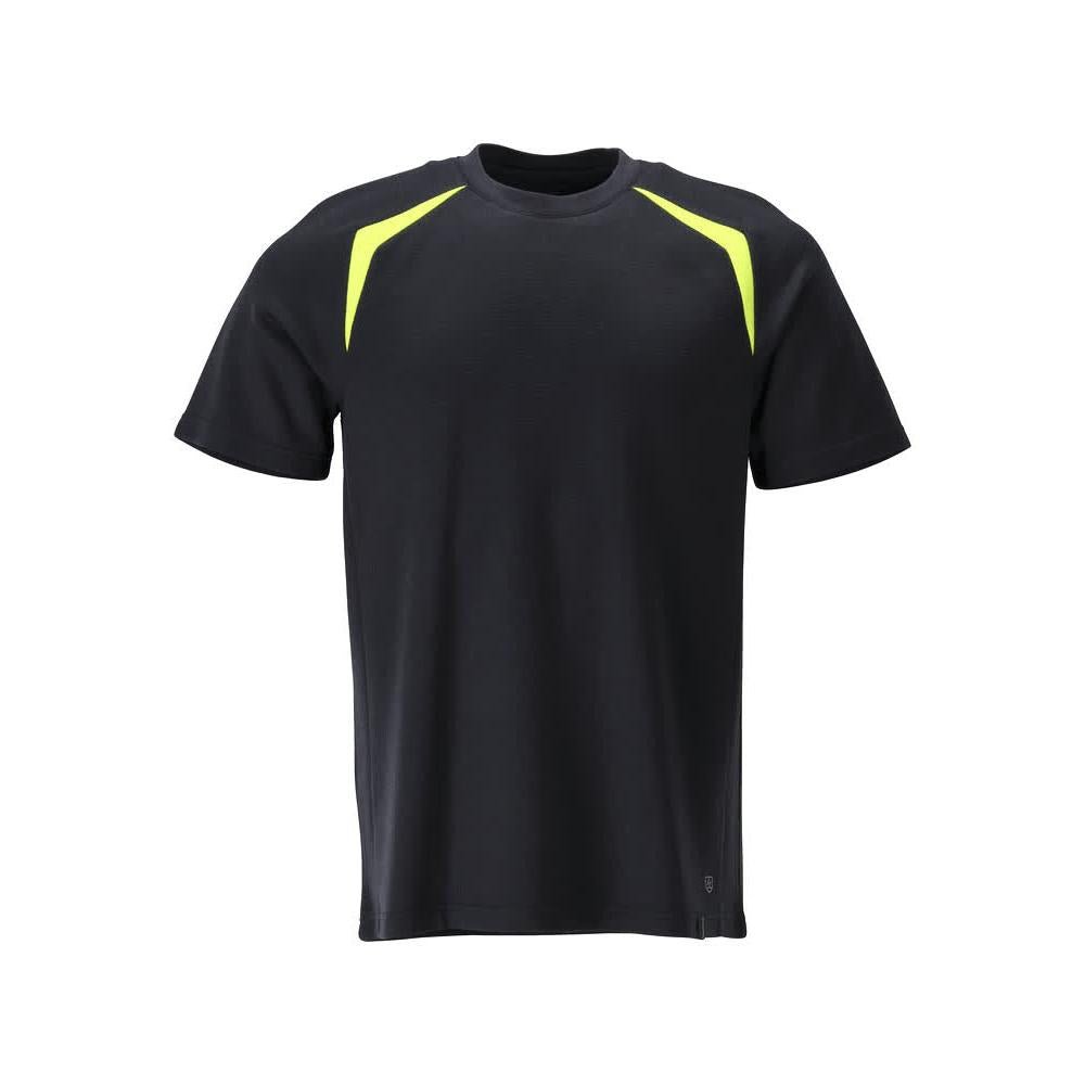 T-shirt, moderne pasform T-shirt Multisafe, sort blå/hi-vis gul