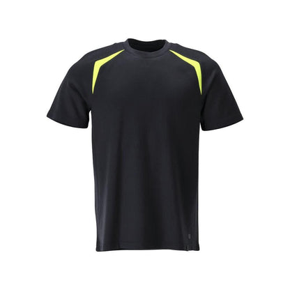 T-shirt, moderne pasform T-shirt Multisafe, sort blå/hi-vis gul