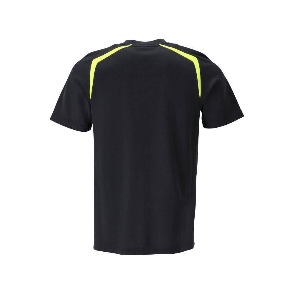 T-shirt, moderne pasform T-shirt Multisafe, sort blå/hi-vis gul