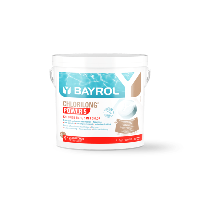BAYROL Chlorilong® POWER 5 Langsomt opløselige 5-funktions klortabletter