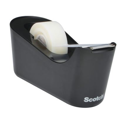 Der Scotch™ Tischabroller C18 in Schwarz inkl.. Scotch® Magic™ Unsichtbares Klebeband (1 Rolle/Packung) von 3M Deutschland GmbH ist ideales Bürozubehör - mit weißem "Scotch" Logo vorne, perfekt für jeden Arbeitsplatz.