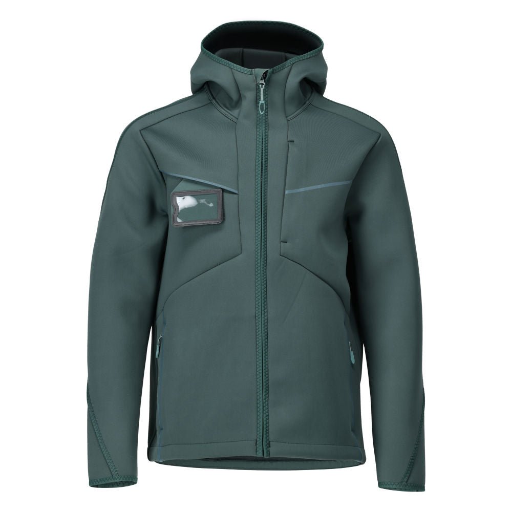 Soft shell jakke, hætte, moderne pasform soft shell jakke