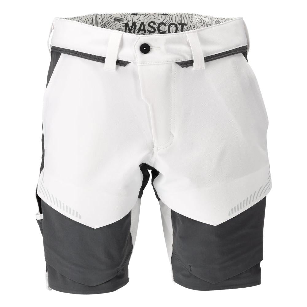 Shorts, stretch, lette shorts, hvide/antracitgrå