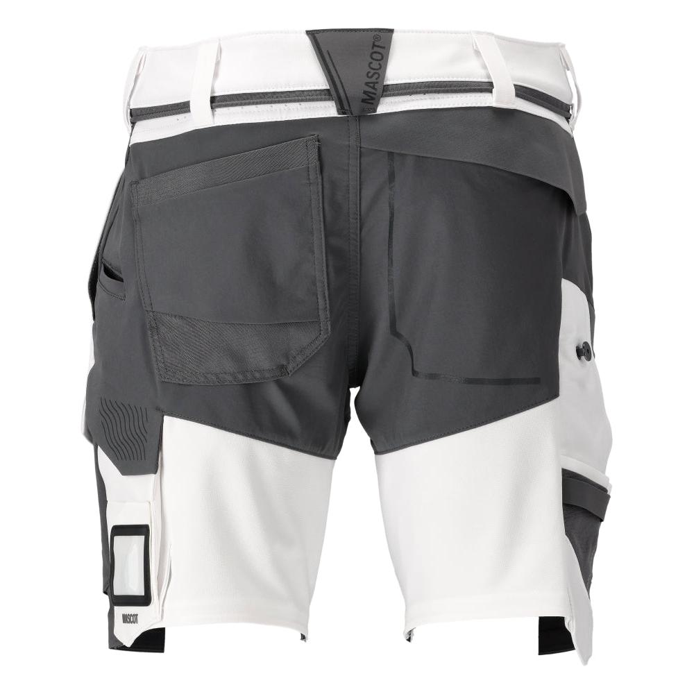 Shorts, stretch, lette shorts, hvide/antracitgrå