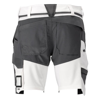 Shorts, stretch, lette shorts, hvide/antracitgrå
