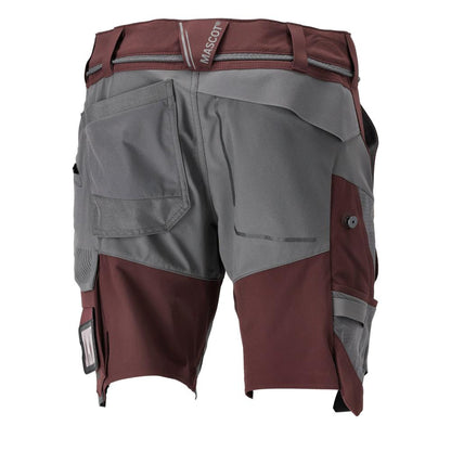 Shorts, stretch, lette shorts, bordeaux/antracitgrå