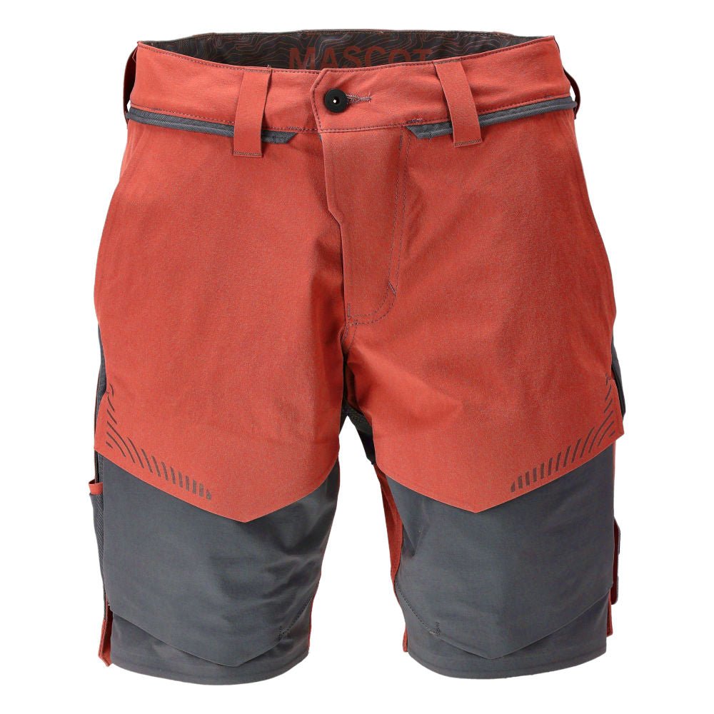 Shorts, stretch, lette shorts, efterårsrød/antracitgrå