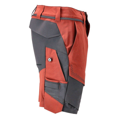 Shorts, stretch, lette shorts, efterårsrød/antracitgrå