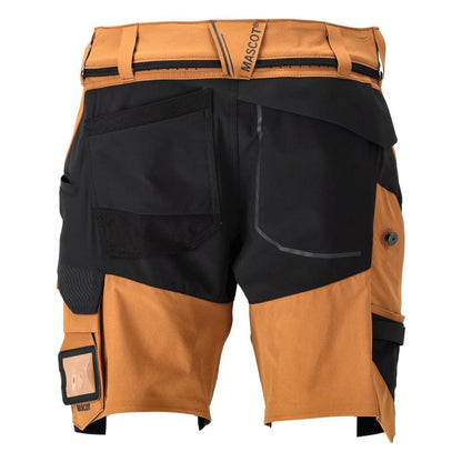 Shorts, stretch, lette shorts, nøddebrune/sort