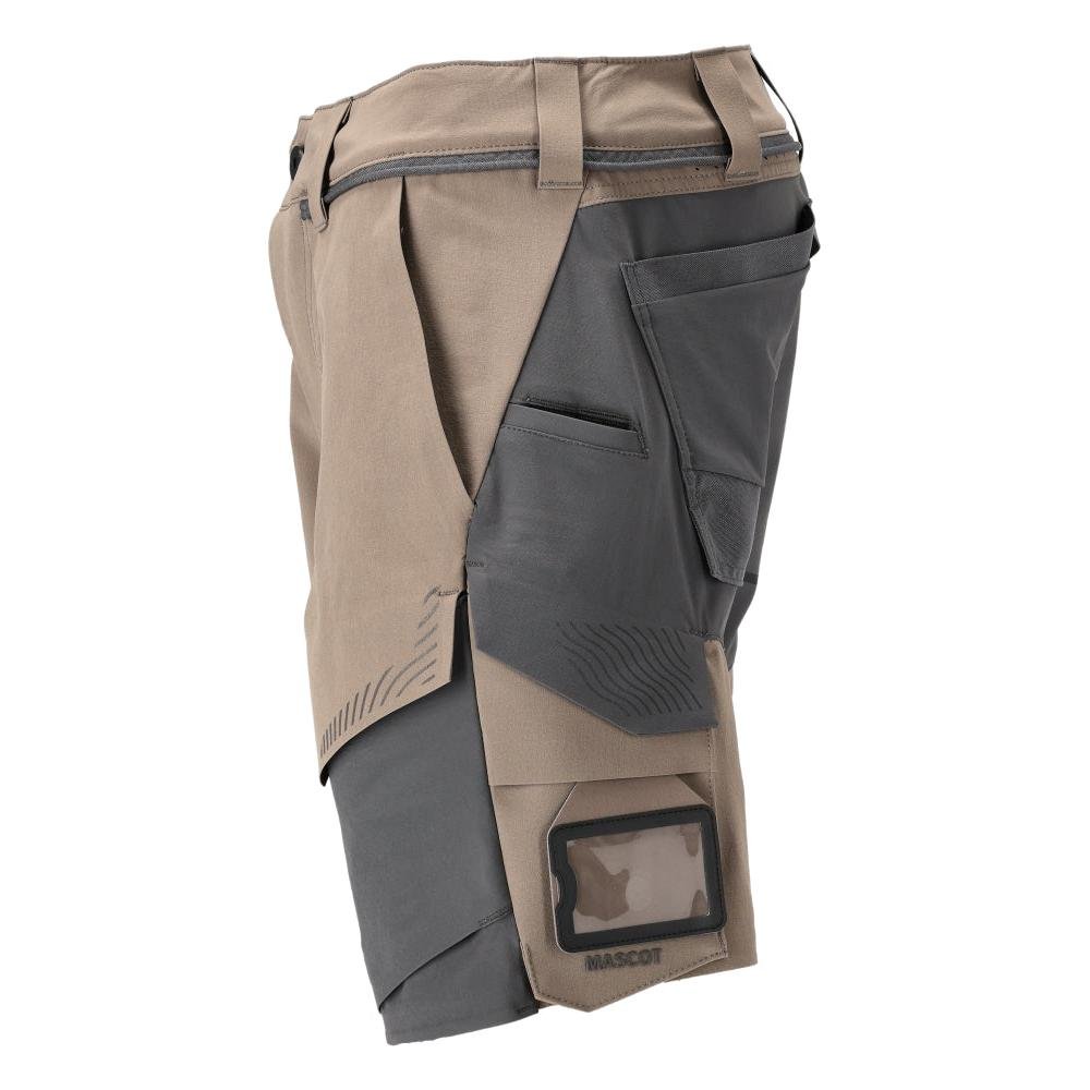 Shorts, stretch, lette shorts, mørk sandbeige/antracitgrå