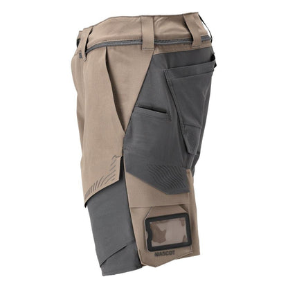 Shorts, stretch, lette shorts, mørk sandbeige/antracitgrå