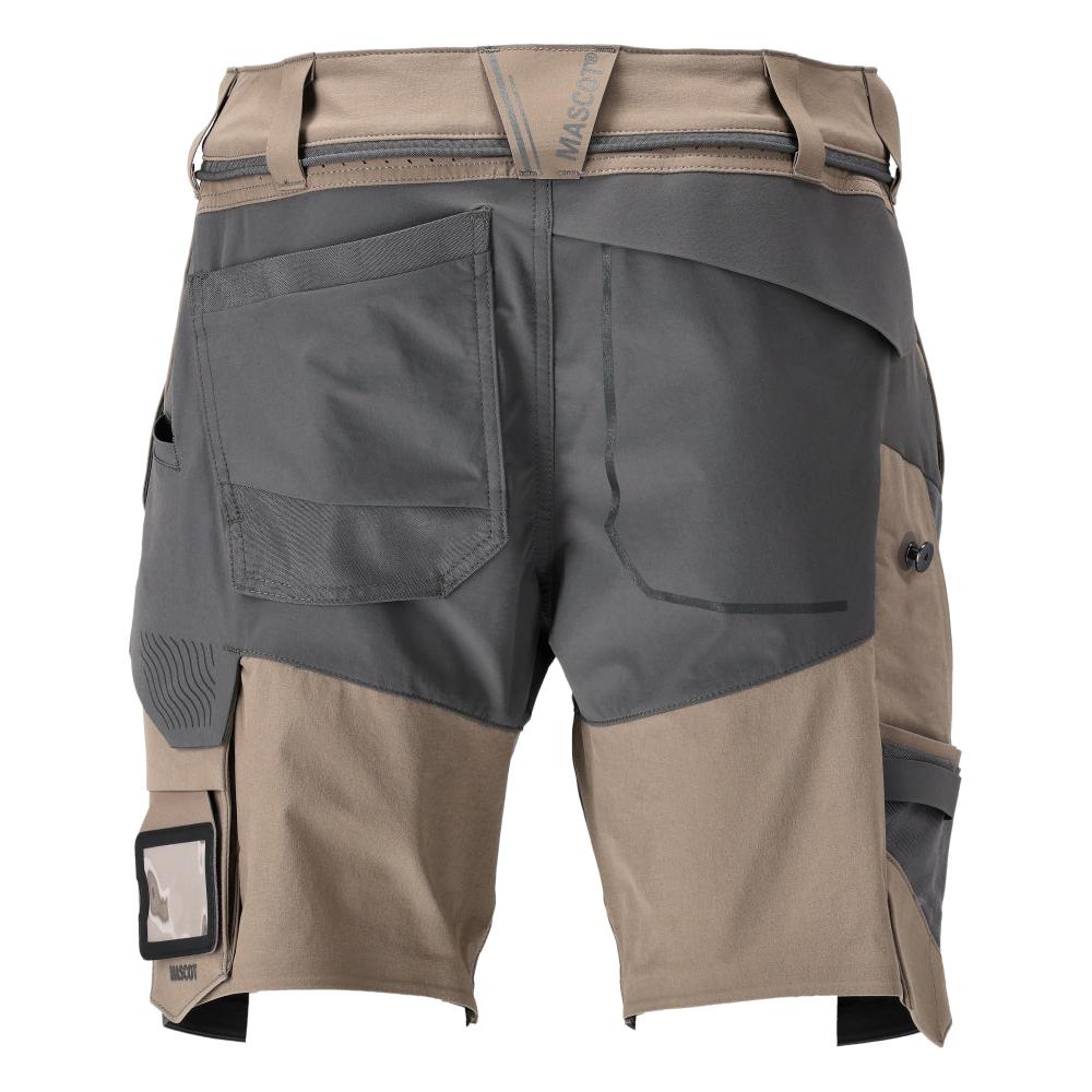 Shorts, stretch, lette shorts, mørk sandbeige/antracitgrå