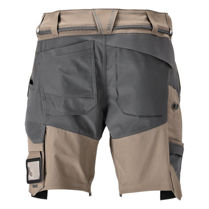 Shorts, stretch, lette shorts, mørk sandbeige/antracitgrå