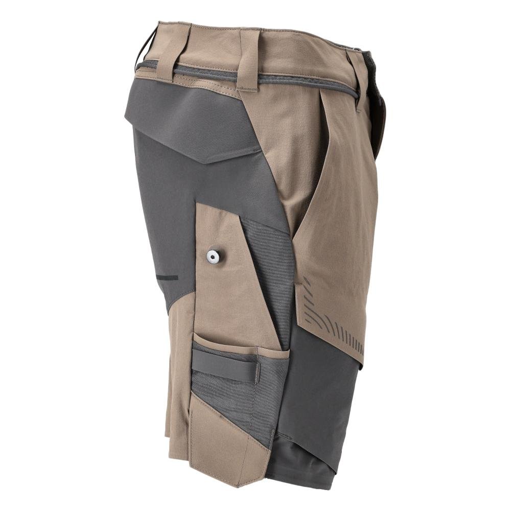 Shorts, stretch, lette shorts, mørk sandbeige/antracitgrå