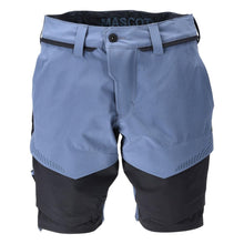 Shorts, stretch, lette shorts, stenblå/sort blå