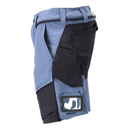Shorts, stretch, lette shorts, stenblå/sort blå