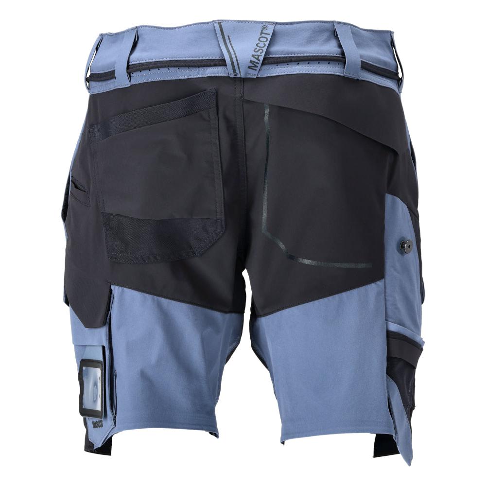 Shorts, stretch, lette shorts, stenblå/sort blå