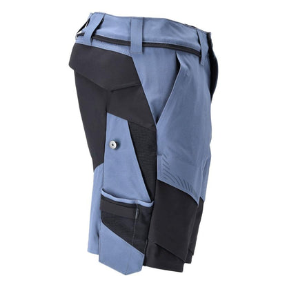 Shorts, stretch, lette shorts, stenblå/sort blå