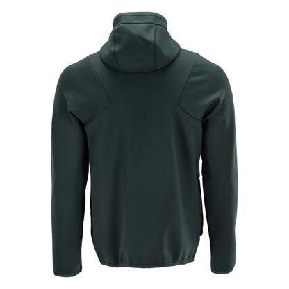 Fleecetrøje, hætte, mikrofleecejakke med lynlås, skovgrøn