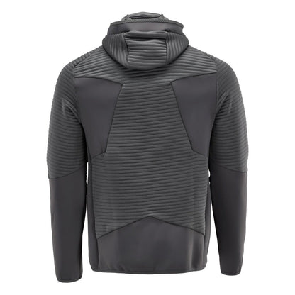 Fleecetrøje, hætte, mikrofleecejakke med lynlås, antracitgrå