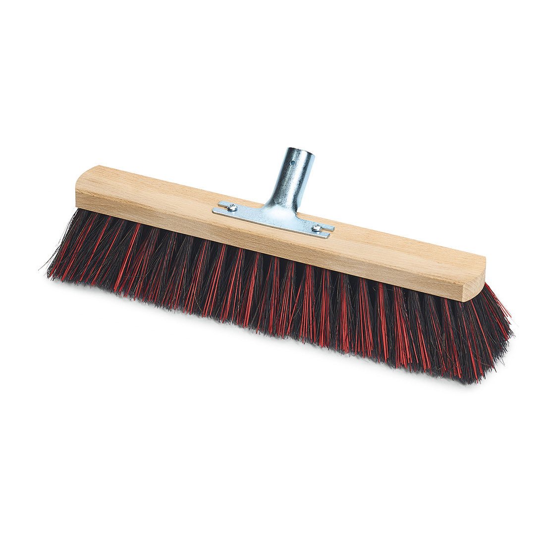 Nölle Profi Brush Salfejekost Arenga/Elaston med metalstangholder fra Nölle Profi Brush Børste- & Penselteknik e.K. har en træblok, en metalstangholder og tætte sorte/røde børster - perfekt til halrengøring.