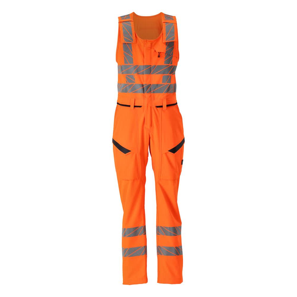 Kombinationsbukser med lårlommer, strækkombinationsbukser, hi-vis orange