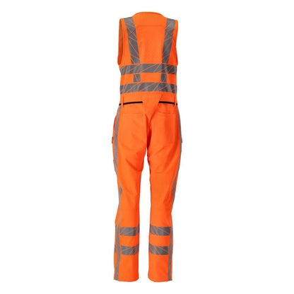 Kombinationsbukser med lårlommer, strækkombinationsbukser, hi-vis orange