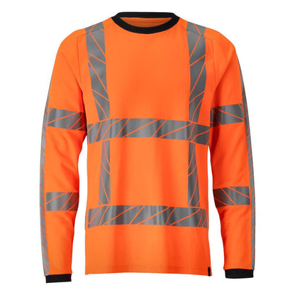 T-shirt, langærmet, moderne pasform t-shirt, hi-vis orange