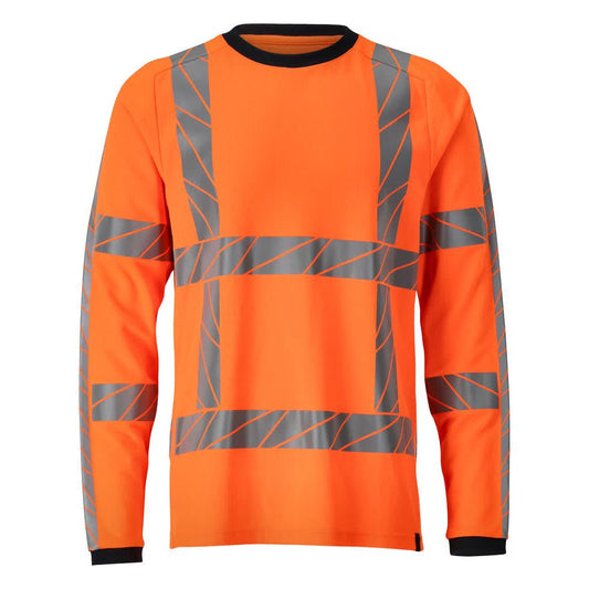 T-shirt, langærmet, moderne pasform t-shirt, hi-vis orange