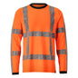 T-shirt, langærmet, moderne pasform t-shirt, hi-vis orange
