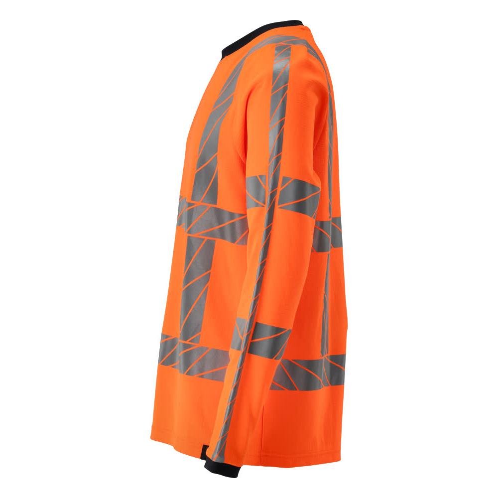 T-shirt, langærmet, moderne pasform t-shirt, hi-vis orange