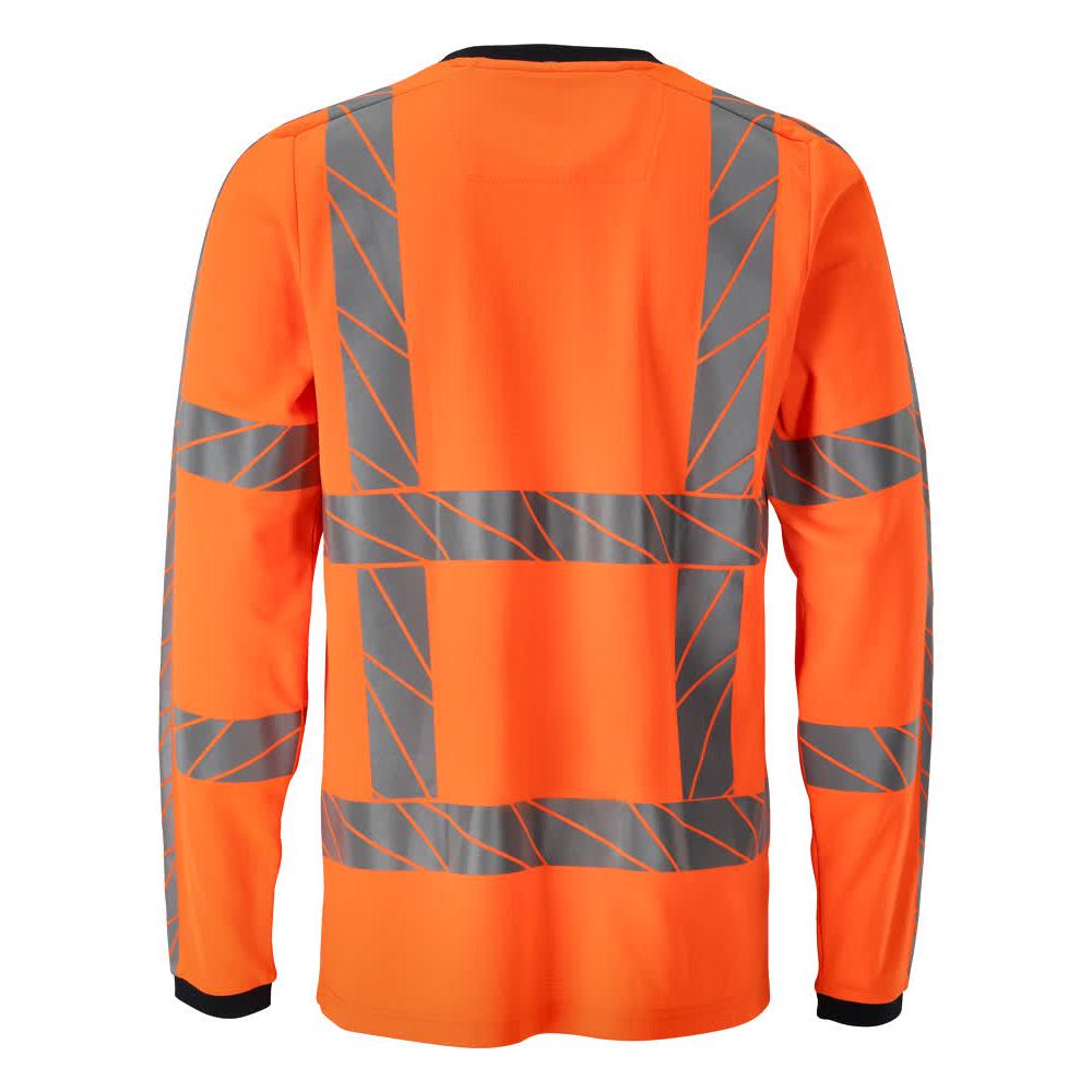 T-shirt, langærmet, moderne pasform t-shirt, hi-vis orange