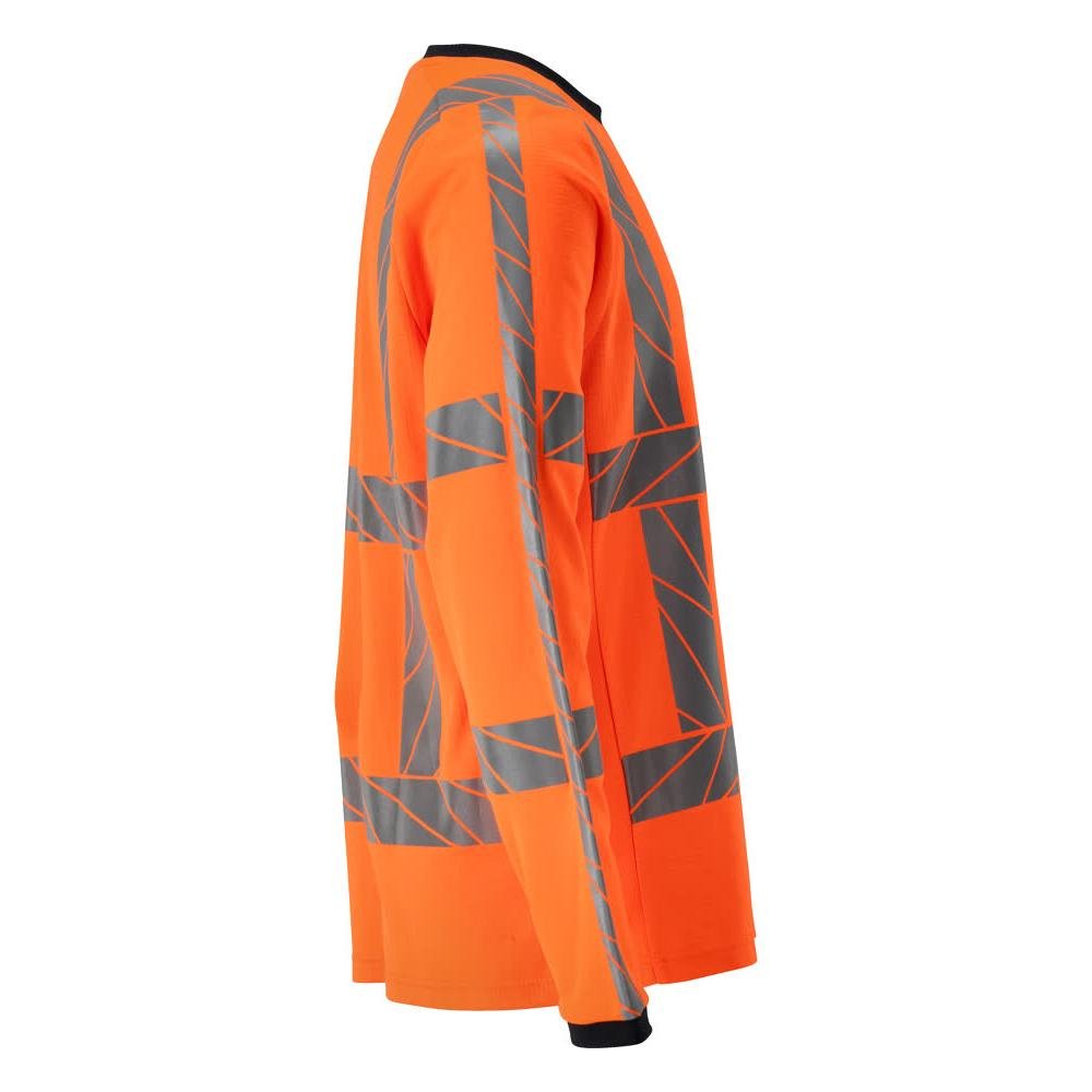 T-shirt, langærmet, moderne pasform t-shirt, hi-vis orange
