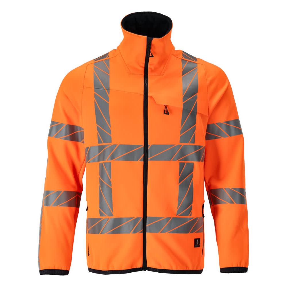 Fleecetrøje med lynlås microfleecejakke, hi-vis orange
