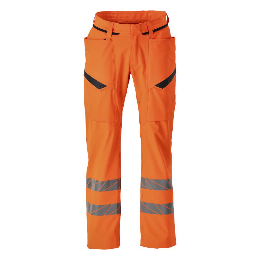 Bukser med lårlommer, stretchbukser, hi-vis orange