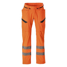 Bukser med lårlommer, stretchbukser, hi-vis orange