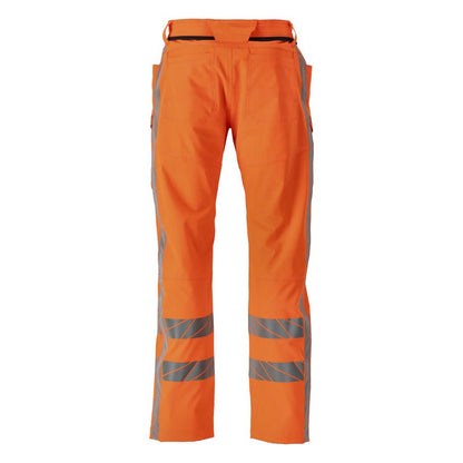 Bukser med lårlommer, stretchbukser, hi-vis orange