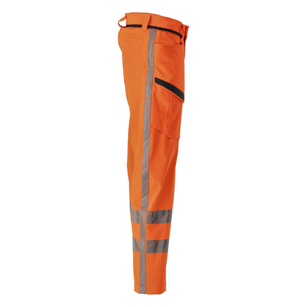 Bukser med lårlommer, stretchbukser, hi-vis orange