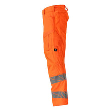 Bukser med knælommer, stretch-indsatsbukser, hi-vis orange