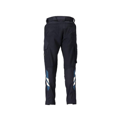 Bukser med knælommer, damebukser, sort-blå