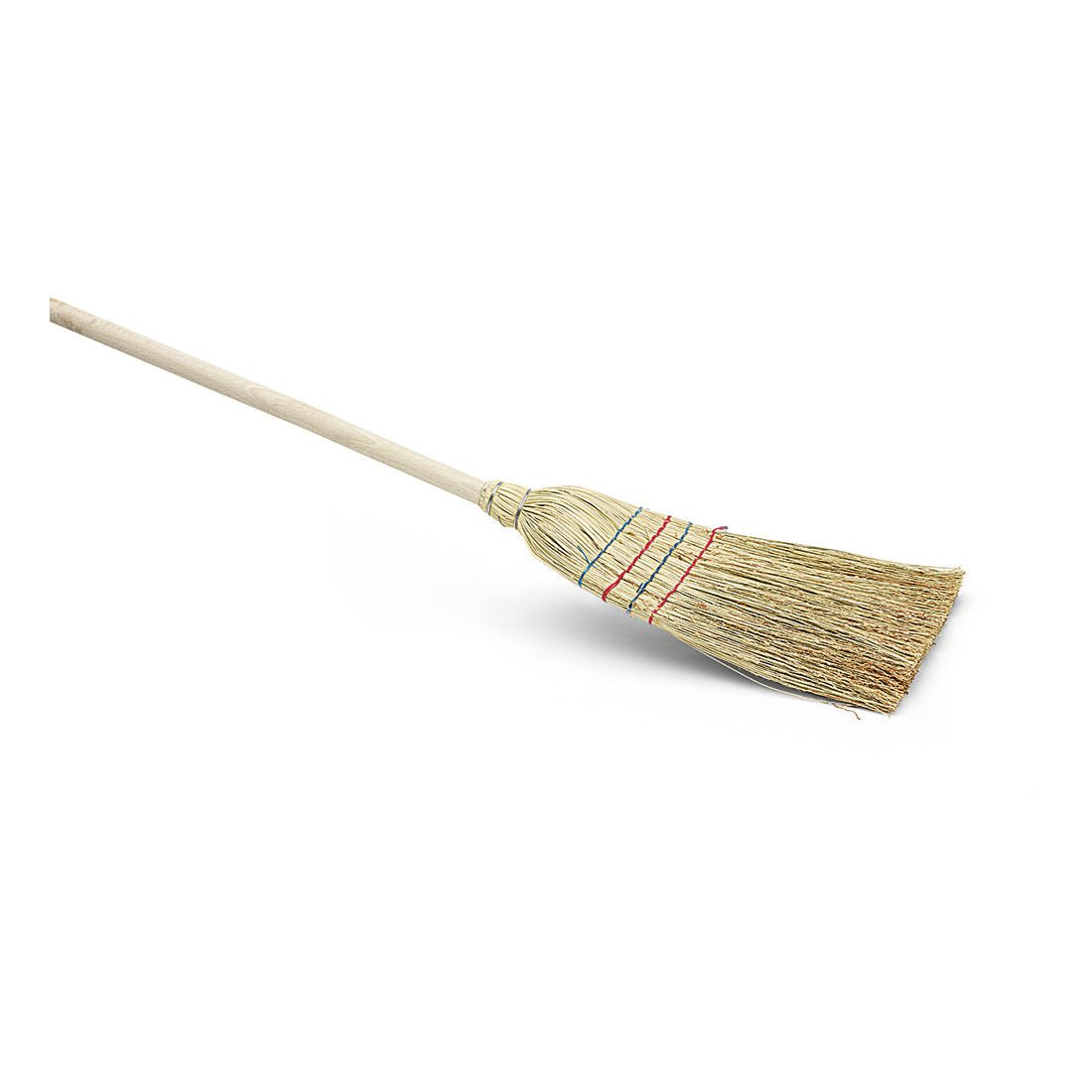 Den Nölle Profi Brush risstråkost 130 cm, 4-søm fra Nölle Profi Brush børste- & penselteknik e.K. har naturbørster og et stabilt træskaft, ideel til effektiv fejning, isoleret på hvid baggrund vist.